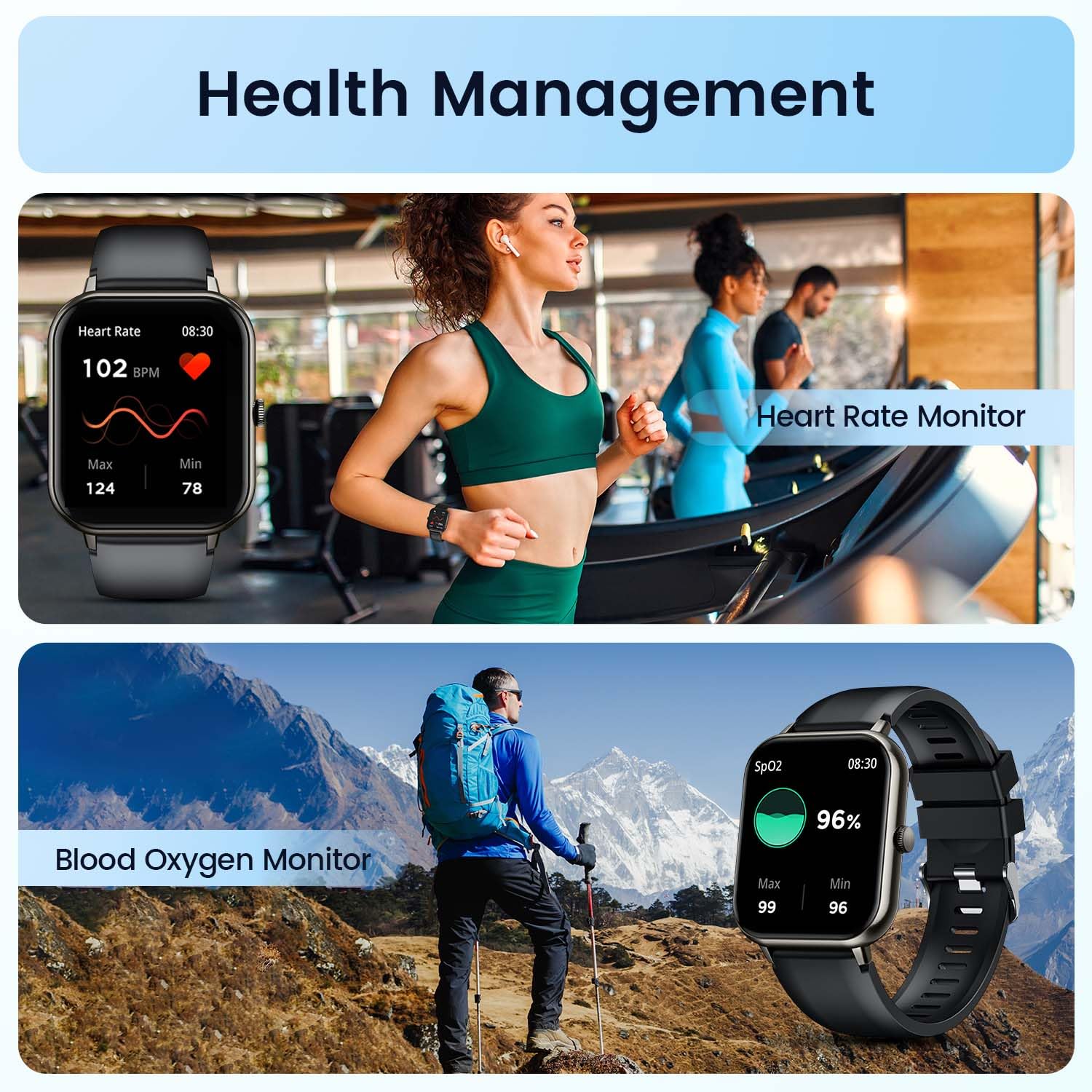 Smartwatch Fitness Tracker for Women Men: 1.83 inches Smart Watch Answer Make Calls with Heart Rate Sleep Monitor 100and Sport Mode Calorie Step Counter IP67 Waterproof Activity Tracker Compatible IOS Android