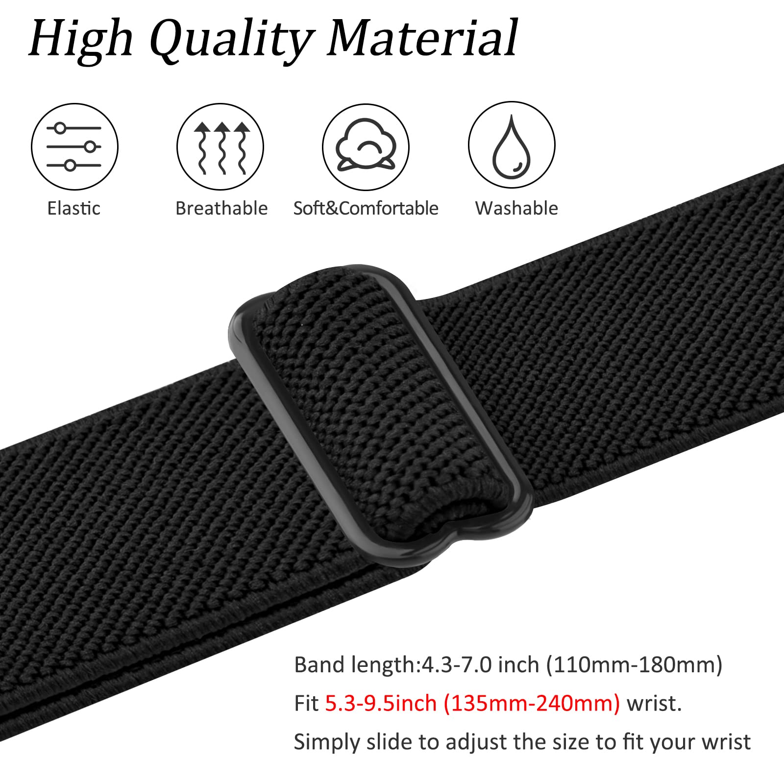 2 Pack Straps Compatible with Fitbit Versa 2 Strap/Fitbit Versa Strap for Women/Men, Stretchy Adjustable Nylon Stylish Replacement Wristband for Fitbit Versa Lite (Black Gray Plaid, Black White Plaid)