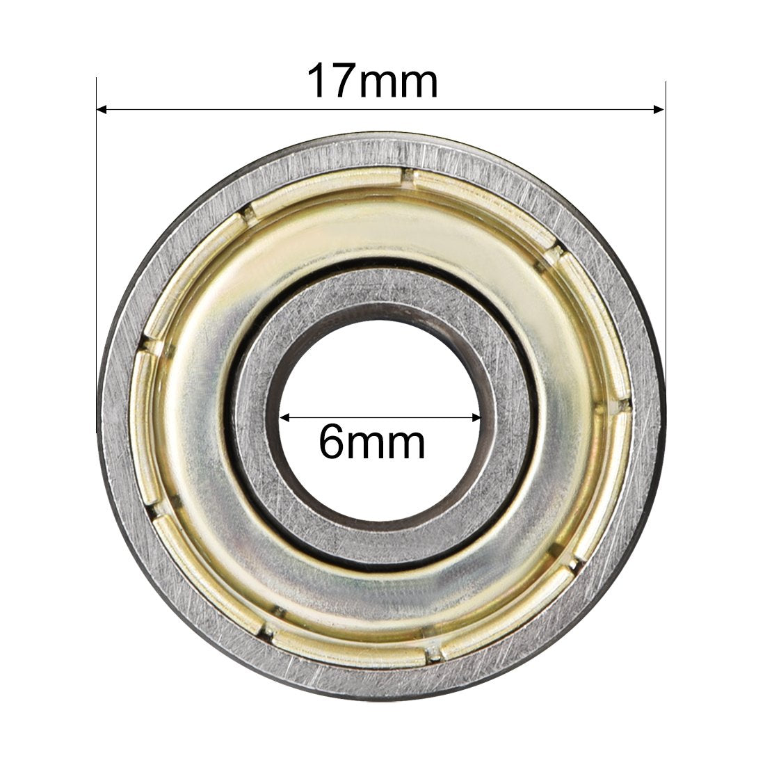 sourcing map 606ZZ Deep Groove Ball Bearing Double Shield 606-2Z 80016 6mm x 17mm x 6mm High Carbon Steel Z1 Bearings (Pack of 10)