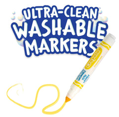 CRAYOLA Ultra-Clean Washable Markers - Assorted Colours (Pack of 8)   Premium Broadline That Can Easily Wash Off Skin, Clothing & Walls Ideal for Kids Aged 3and