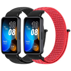 Tiptops Nylon Strap Compatible for Huawei Band 8/Huawei Band 9 Women Men, 2 Pack Breathable Nylon Wristband Sport Solo Loop Replacement Straps for Huawei Band 8/Huawei Band 9 (NFC)