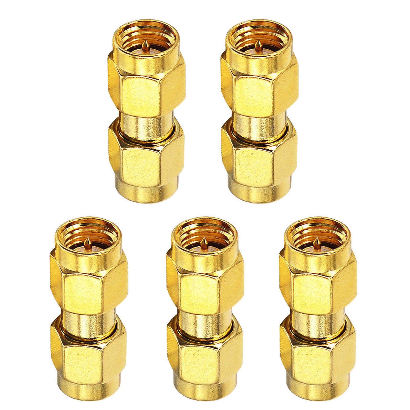 Boobrie SMA Male to Male Adapter SMA Male RF Coax Connector SMA Male Coupler SMA Male to SMA Male Coaxial Adapter SMA Coax Connector for WiFi Antenna Router Radio FPV Drones Radio Video Mobile 5-Pack