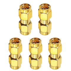 Boobrie SMA Male to Male Adapter SMA Male RF Coax Connector SMA Male Coupler SMA Male to SMA Male Coaxial Adapter SMA Coax Connector for WiFi Antenna Router Radio FPV Drones Radio Video Mobile 5-Pack