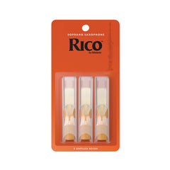 D’Addario Woodwinds - Rico Soprano Sax Reeds - Soprano Saxophone Reeds - Soprano Reeds Crafted for Beginners, Students, Educators - Strength 1.5, Pack of 3