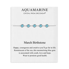 Philip Jones March Birthstone Bracelet Created with Aquamarine Zircondia® Crystals