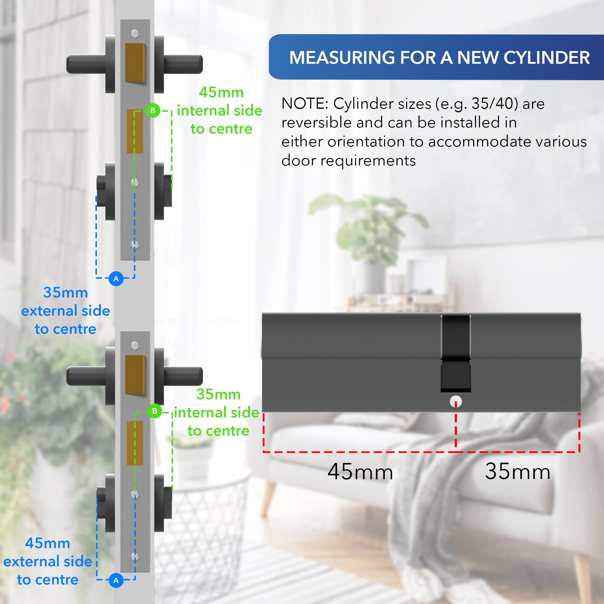 XFORT® Chrome 45/50 Euro Cylinder Lock (95mm), Euro Door Barrel Lock with 3 Keys, Anti-Bump, Anti-Drill and Anti-Pick Door Lock with Key to Ensure High Security for Wooden, UPVC and Composite Doors.