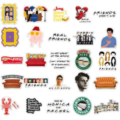 Friends TV Show Merchandise Fans Stickers for Laptop Water Bottle Luggage Snowboard Bicycle Skateboard Decal for Kids Teens Adult Waterproof Aesthetic Stickers