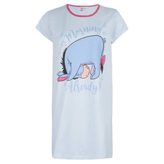 INSIGNIA Womens Ladies Short Sleeve Jersey Nightshirts Eeyore & Minnie Mouse (Blue Eeyore, 16-18)