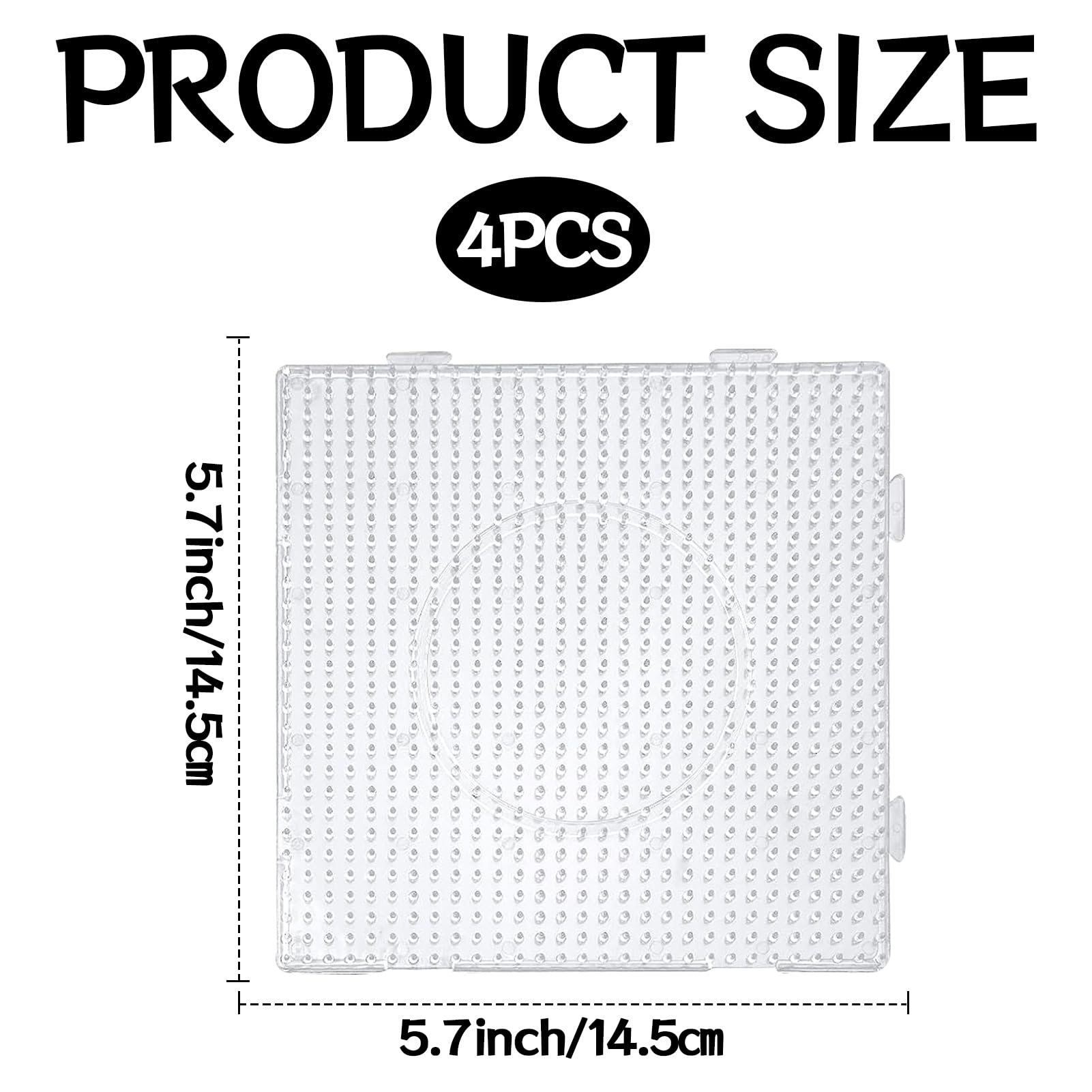 4PCS 5mm Hama Beads Plastic Bead Boards Hama Beads Pegboard Ideal for DIY Handmade Products for Children