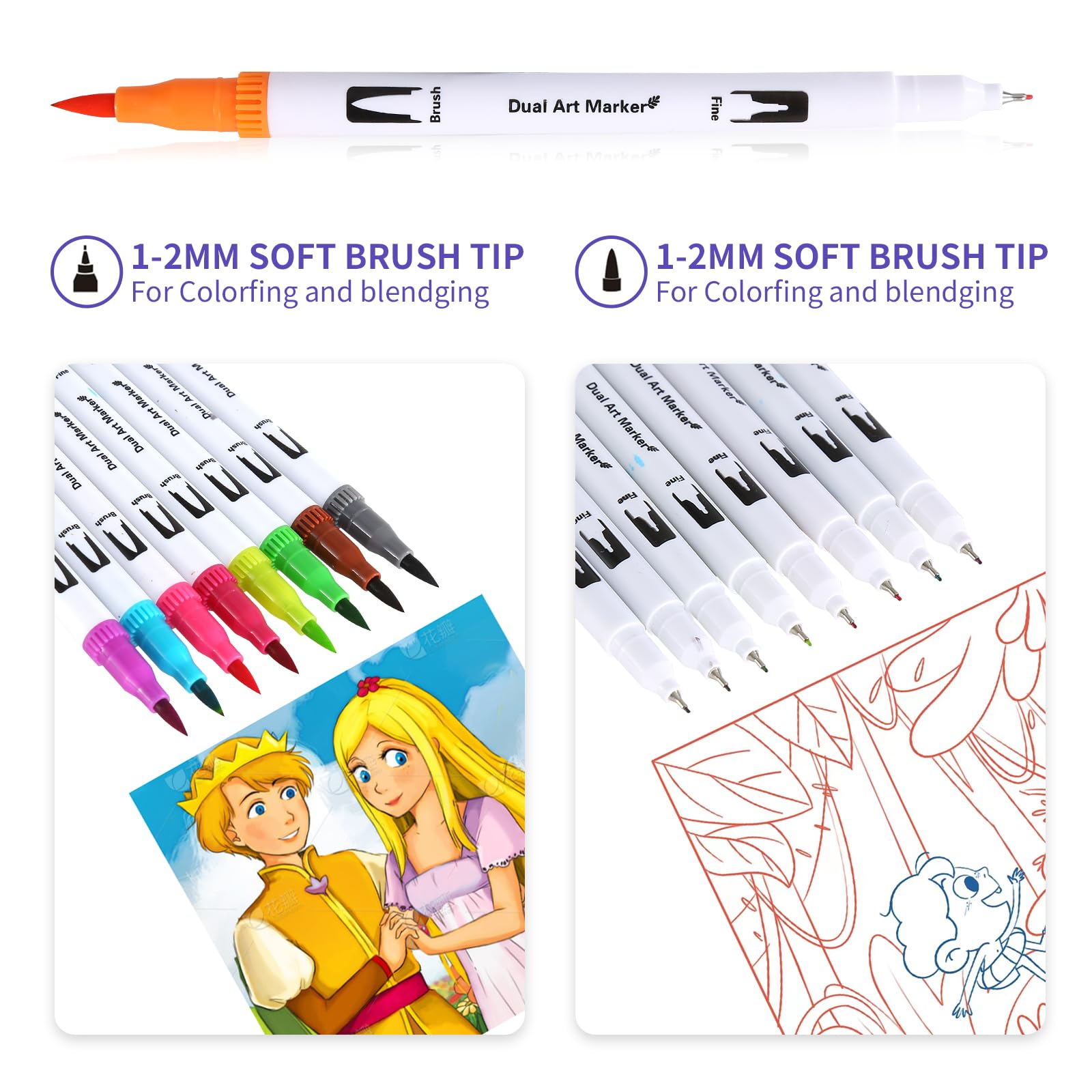 CRESZZLE 24-Color colouring pens : Felt Tip Pens Can Ben For painting, sketching, calligraphy，Suitable for adults and children,Unleash your creative potential.