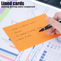 Koogel Ruled Index Cards Paper, A6 Revision Cards Lined 9 Colours Flash Cards 150 x 100mm 6x4 inchesNote Cards Record Cards for School Learning Memo Office 180PCS