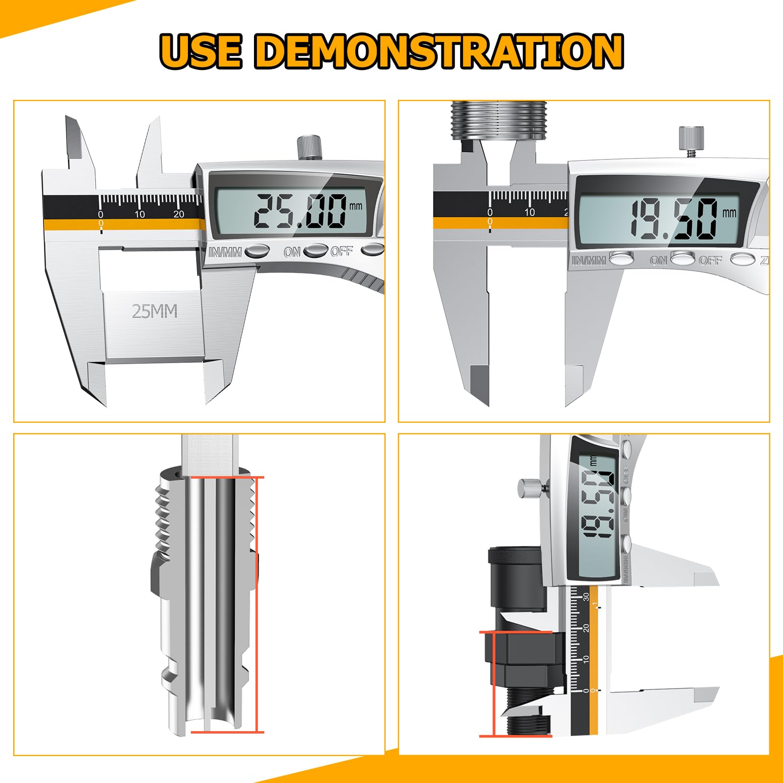 Vernier Caliper Gauge, Preciva Digital Vernier Caliper Micrometer 150mm with Clear LCD Screen, Precision Calipers Measuring Tool, Metal Measuring Gauge Stainless Steel with Inch/mm Conversion