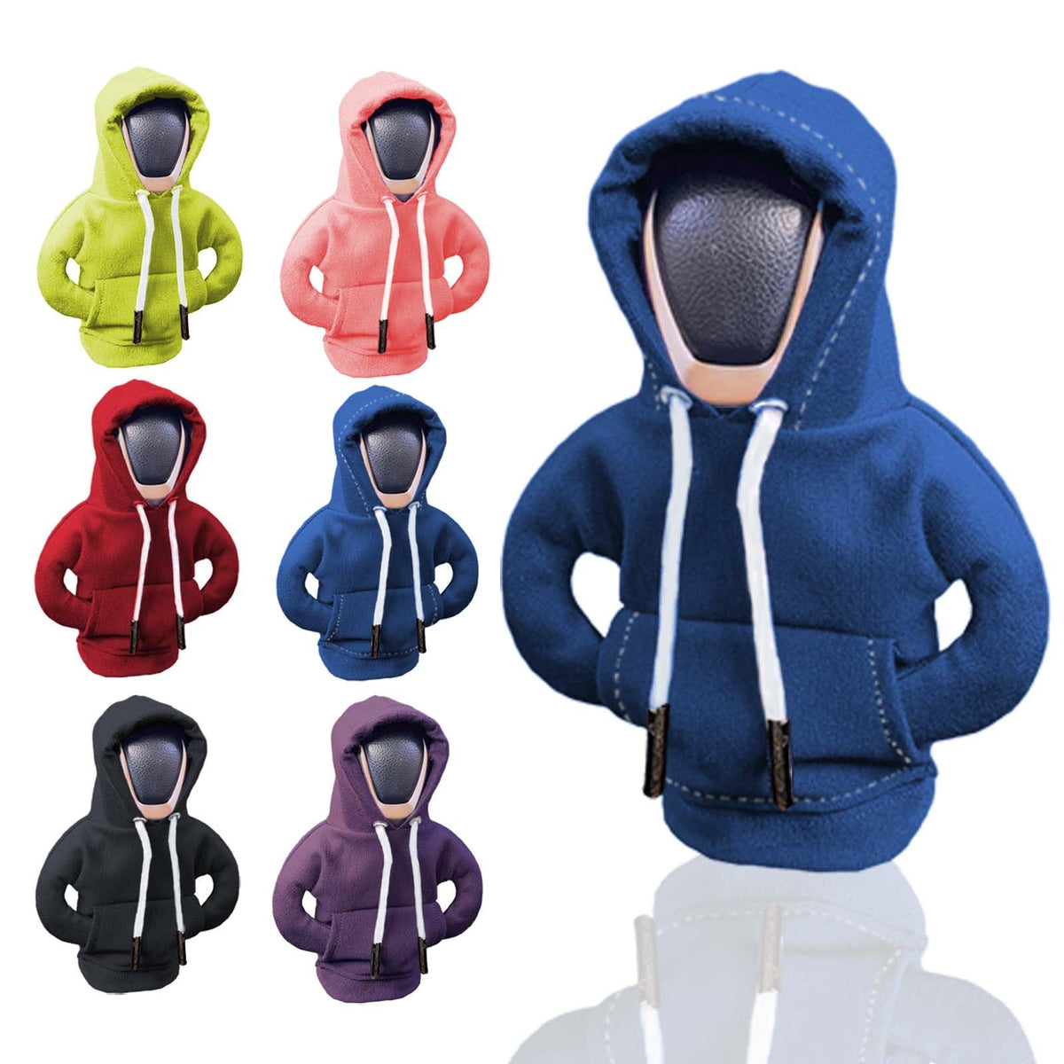 Daofen Gear Stick Hoodie, Funny Car Accessories Hoodie for Gear Stick, Interior Car Gear Stick Hoodie Hoodie Car Gear Shift Cove, Dress Your Knob up with Gear Shift Hoodie Covers (Standard, Blue)