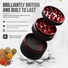 Blazed Large Aluminium Herb Grinder (Red)