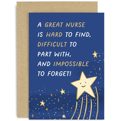 Old English Co. Cute Thank You Card for Men and Women - Great Nurse Star Card - Card for Nurse Retirement, Leaving, Farewell Card for Her or Him - Thank You Card   Blank Inside with Envelope