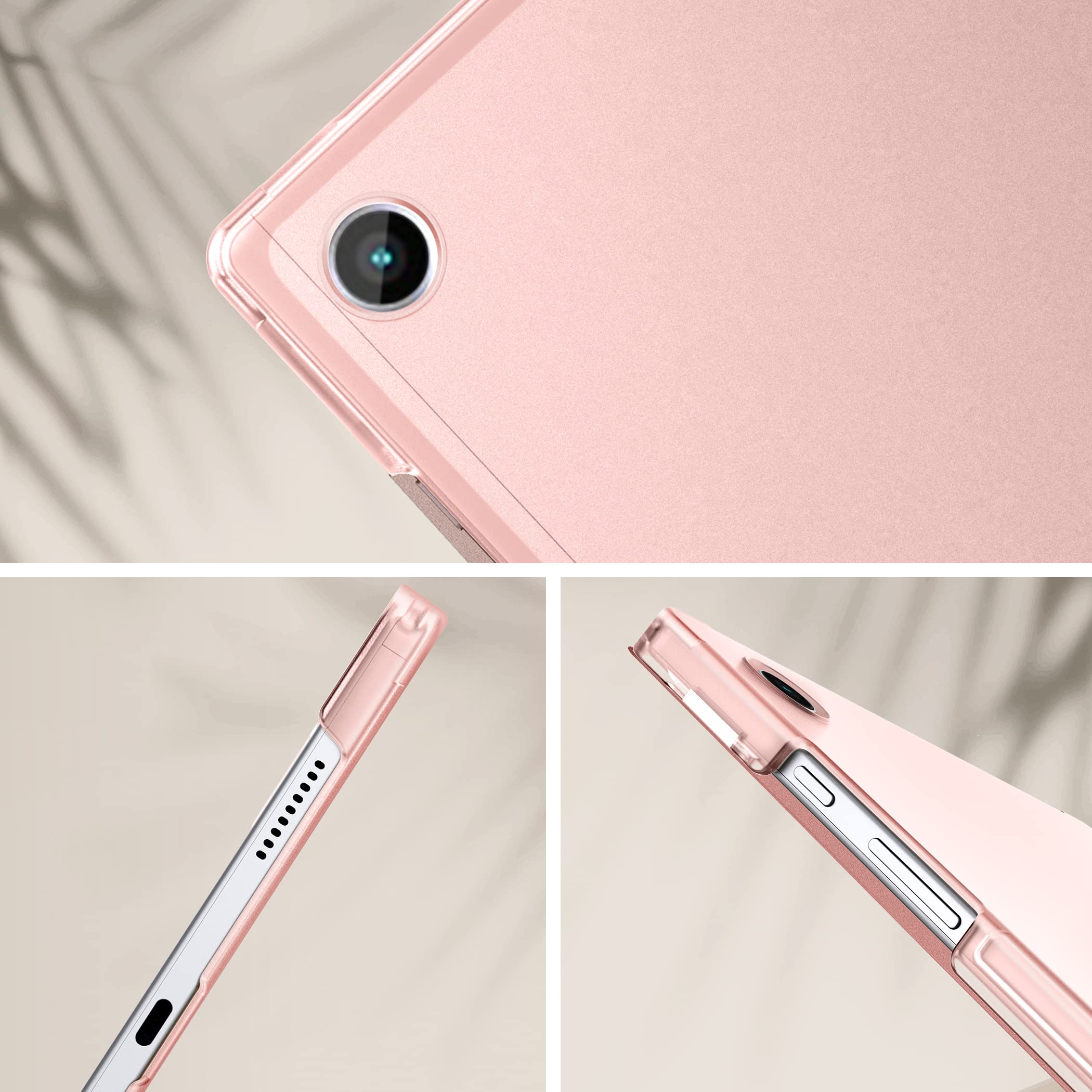 CACOE Case for Samsung Galaxy Tab A8 10.5 2021 Tablet (SM-X205N/ ‎X200N), Ultra Slim Folding Hard Back Shell Stand Cover for Samsung Tab A8 10.5 Inch Tablet, Rose Gold