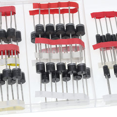 AUKENIEN 6 Values 60pcs Schottky Rectifier Diode Kit 10SQ045 10SQ050 15SQ045 10A10 SR5100 SR560 Diodes 5A 10A 15A 45V 50V 60V 100V 1000V R-6 Axial Solar Panel Blocking Diodes