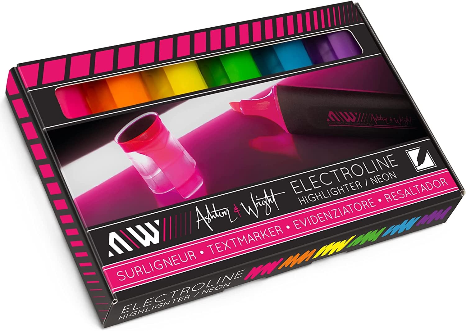 Ashton and Wright - ElectroLine Classic Highlighters - Neon 6 Pack