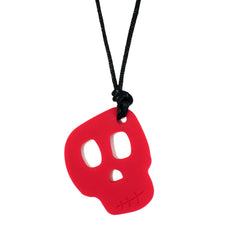 Chewigem Skull Pendant - Red   Textured & Smooth, Discreet, Chewable Necklace & Sensory Chew   Calming Aid for SPD, Autism, ADHD   Mild - Mod Chewers   Anxiety Reduction & Improved Focus   Stimming & Fidget Aid for Kids & Adults