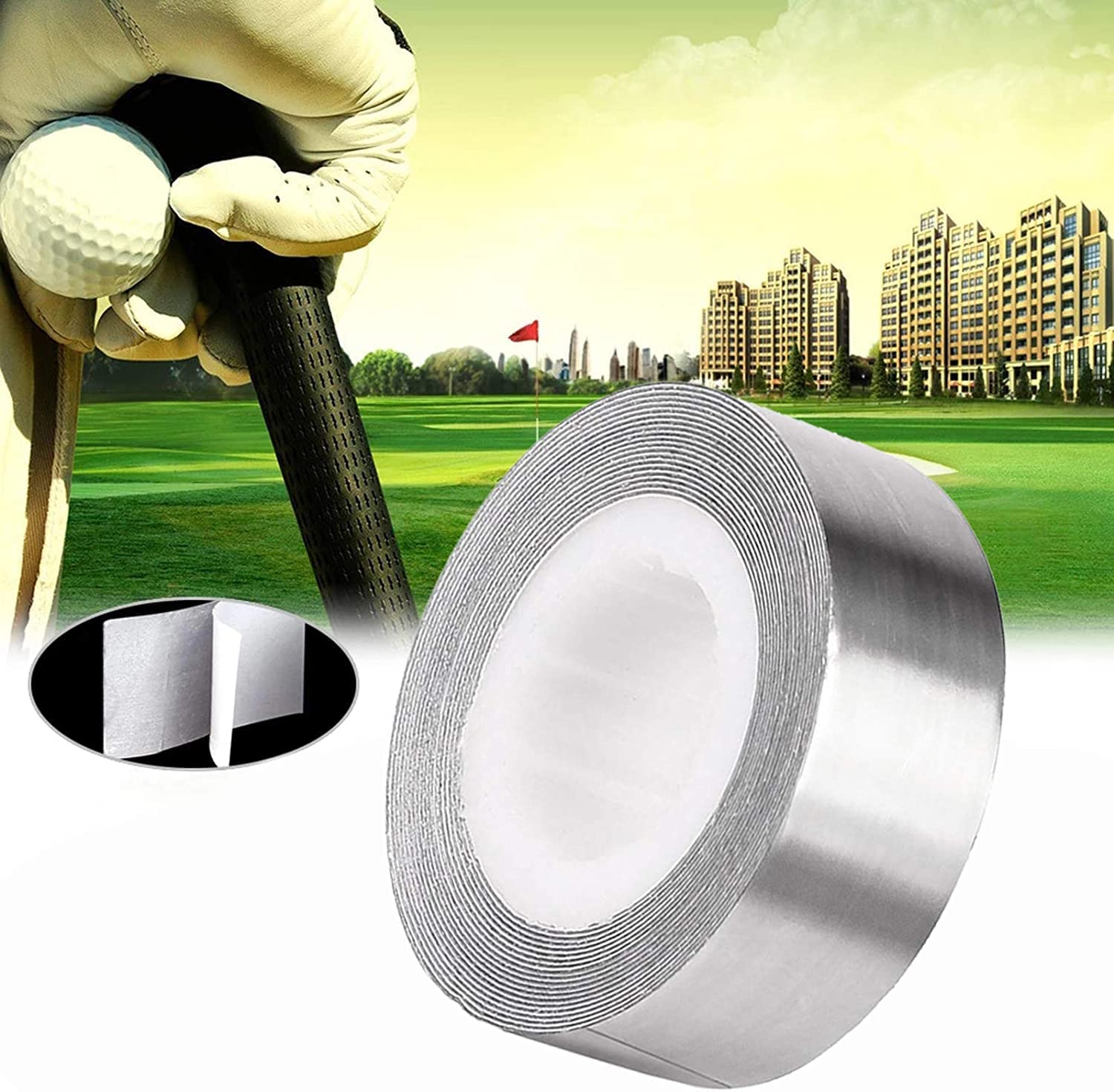 AXKAL Golf Lead Tape for Golf Clubs 0.5 Grams Per Inch High Density Weight 0.5' x 100'' 50g Available, Golf Club Tape Thickness Strips Roll for Tennis and Fishing (50g (0.5''x100''))