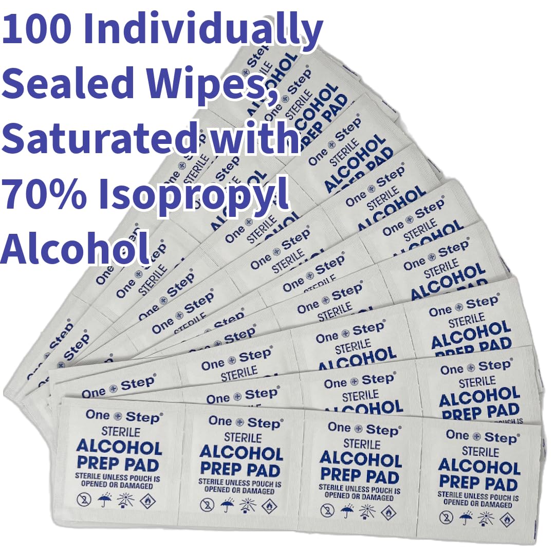 70% Isopropyl Alcohol Pads – 100 Individually Wrapped Wipes