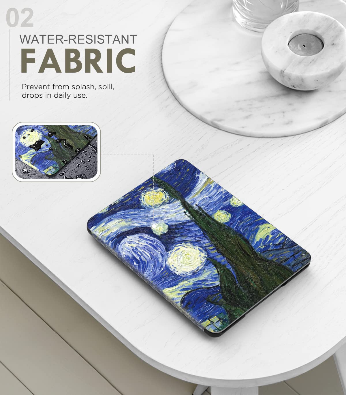 MoKo Case for 6.8 inches Kindle Paperwhite (11th Generation-2021) and Kindle Paperwhite Signature Edition, Light Shell Cover with Auto Wake/Sleep for Kindle Paperwhite 2021 E-Reader, Starry Night Blue