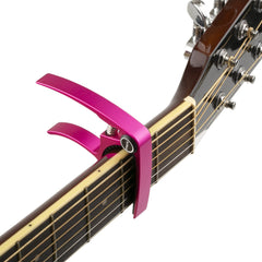 Guitar Capo, Meeland Purple Aluminium Guitar Capo Key Clamp for Acoustic Guitar/electric guitar/Ukulele/Bass With Guitar Picks and Leather Picks Holder and Bridge Pins Puller Included (Pink)