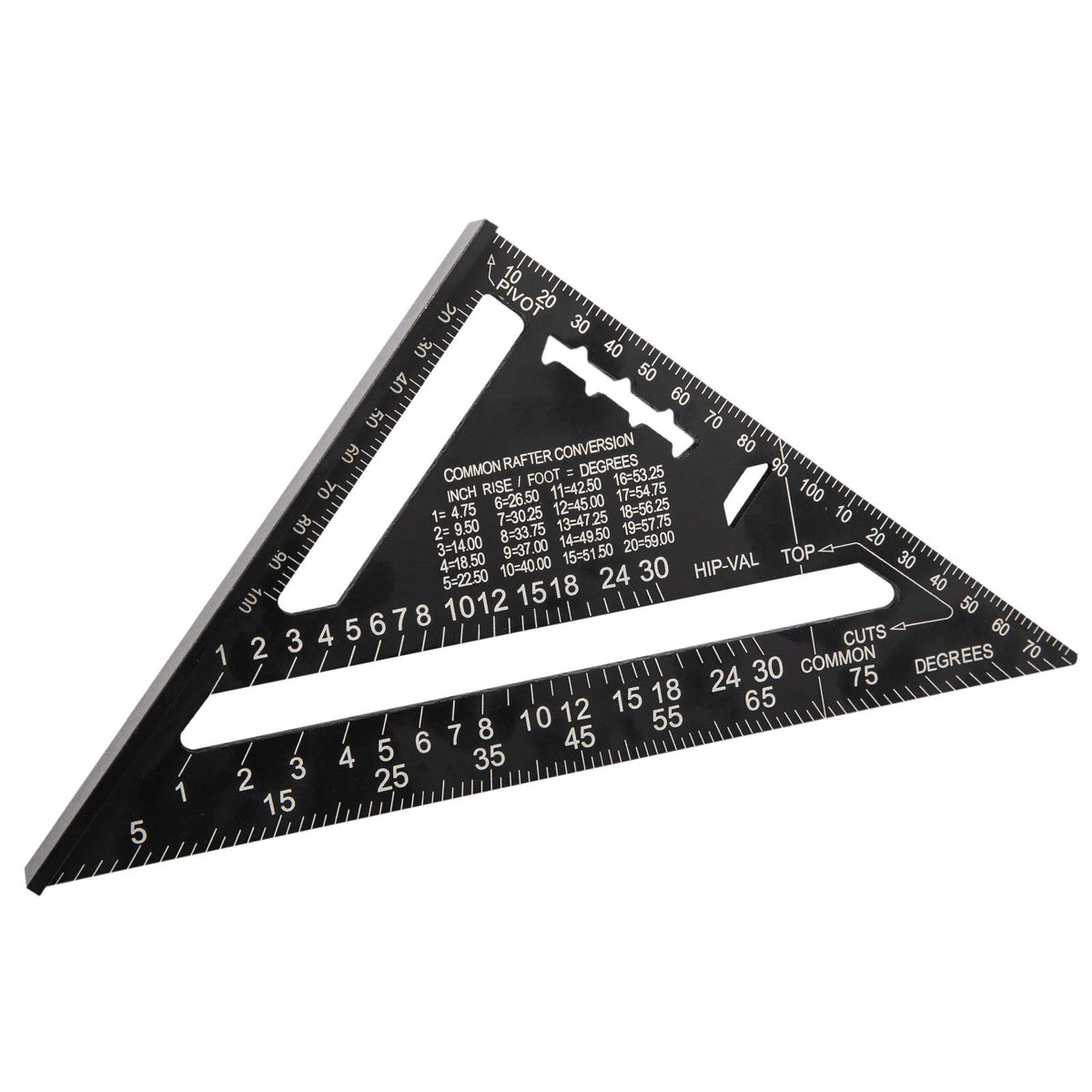 Beslands Rafter Square Metric 7 inch, Aluminum Carpenters Roofing Square, Metric Woodwork Square,Triangle Ruler Protractor