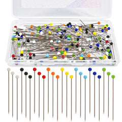 Artvorks Sewing Pins 100 Pcs – 38mm Long Pearl Head Pins With Sharp Ends Not Easy To Bend & Oxidize – Multicolored Pins Ideal For Dressmaking, Quilting, Jewelry & Crafts