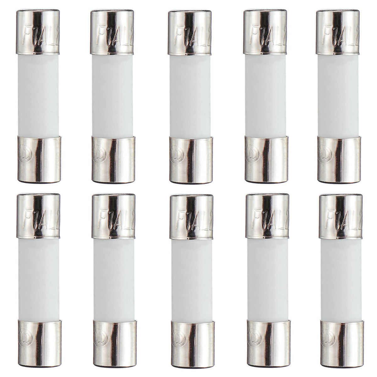 HUAREW F1AL250V 10 Pcs 5 x 20 mm 0.2x0.78 inch Fast Blow Ceramic Tube Fuses 1A 250V