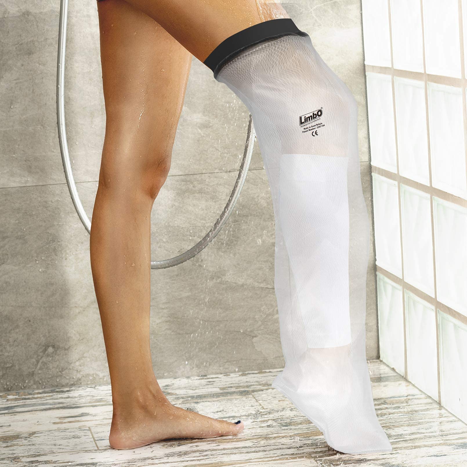 LimbO Waterproof Protectors Cast and Dressing Cover - Adult Half Leg (M80S: 41-54 cm Above Knee Circ. (Under 5’5))