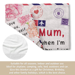 Gowelly Mum Gifts for Mothers Day, Blanket Gifts for Mum on Her Birthday, Mum Gifts from Daughter Son, Christmas, Valentines Day Gifts for Mum, Dear Mum Throw Blanket, 60 inches * 50 inches