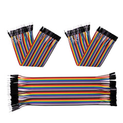 ELEGOO 120pcs Multicolored Dupont Wire 40pin Male to Female, 40pin Male to Male, 40pin Female to Female Breadboard Jumper Ribbon Cables Kit Compatible with Arduino Projects