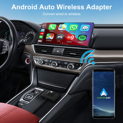 Jumpeak Android Auto Wireless Adapter for OEM Factory Wired Android Auto Cars, Plug & Play Easy Setup Wireless Android Auto Adapter Dongle for Android Phones Converts Wired Android Auto to Wireless