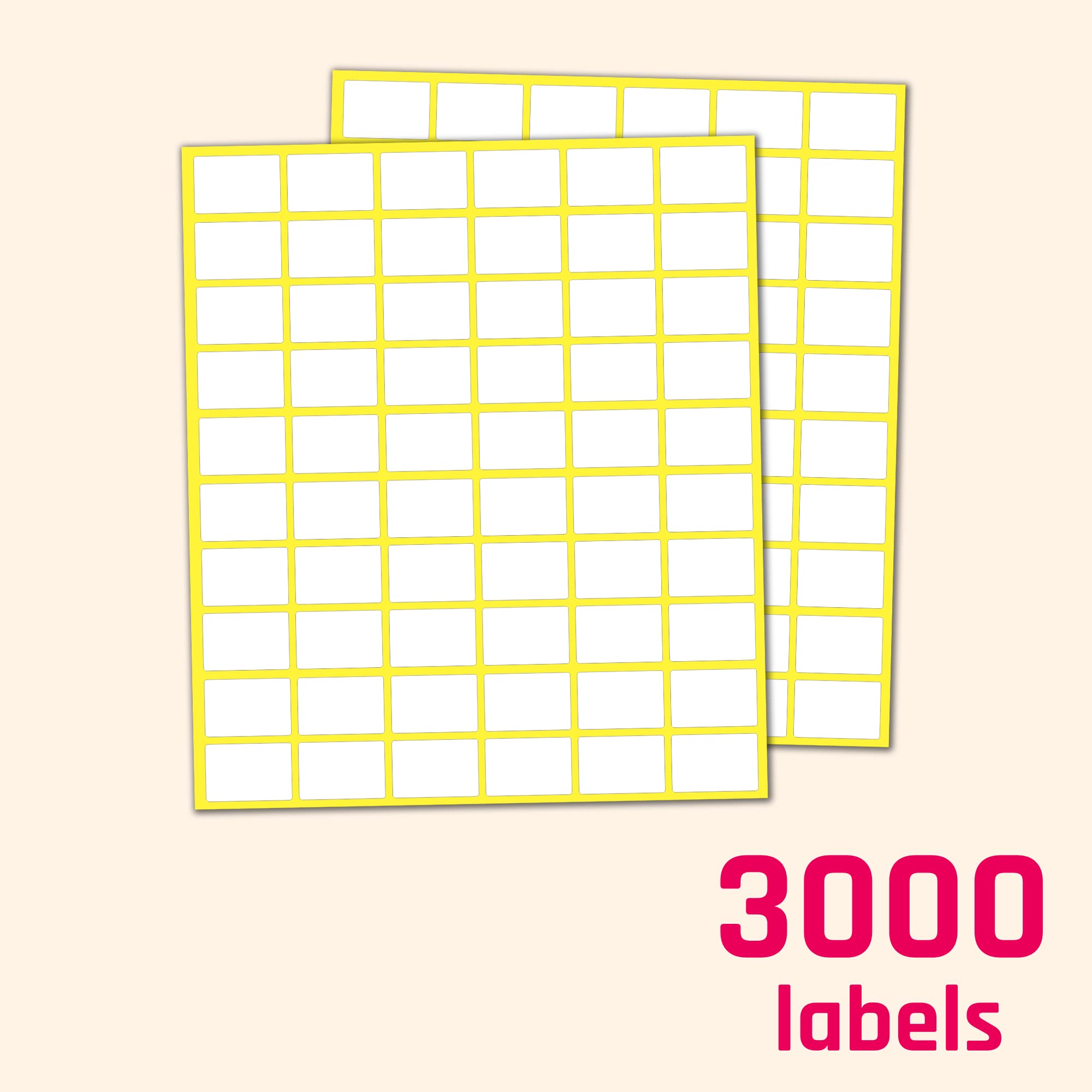 3000 Pack, 20 x 13 mm, - White Sticky Labels Price Stickers