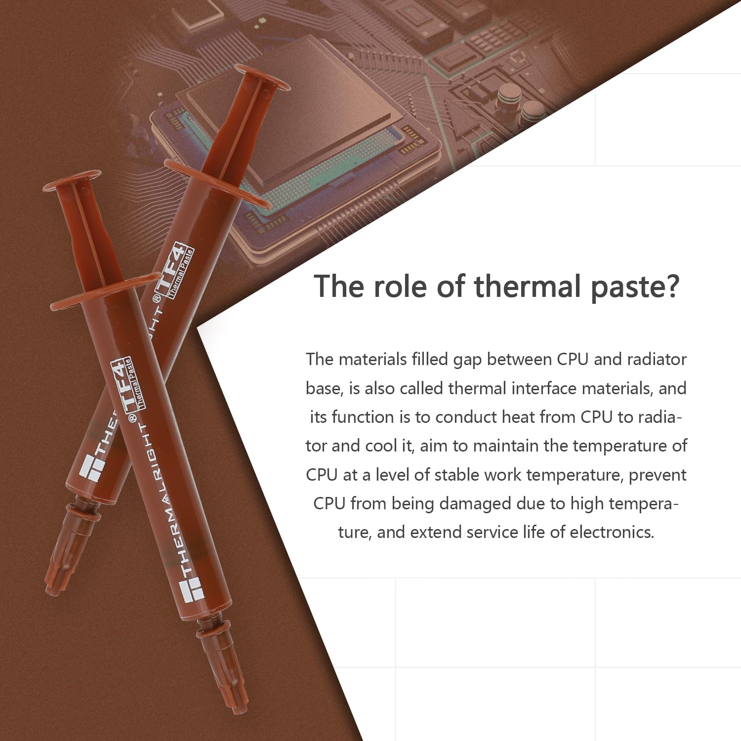 Thermalright TF4 4g Thermal Compound Paste for Coolers, Heat Sink Paste High Durability 9.5W/m.k-4 Grams,Graphic Card CPU Thermal Grease, Laptop Thermal Grease(TF4 4g)