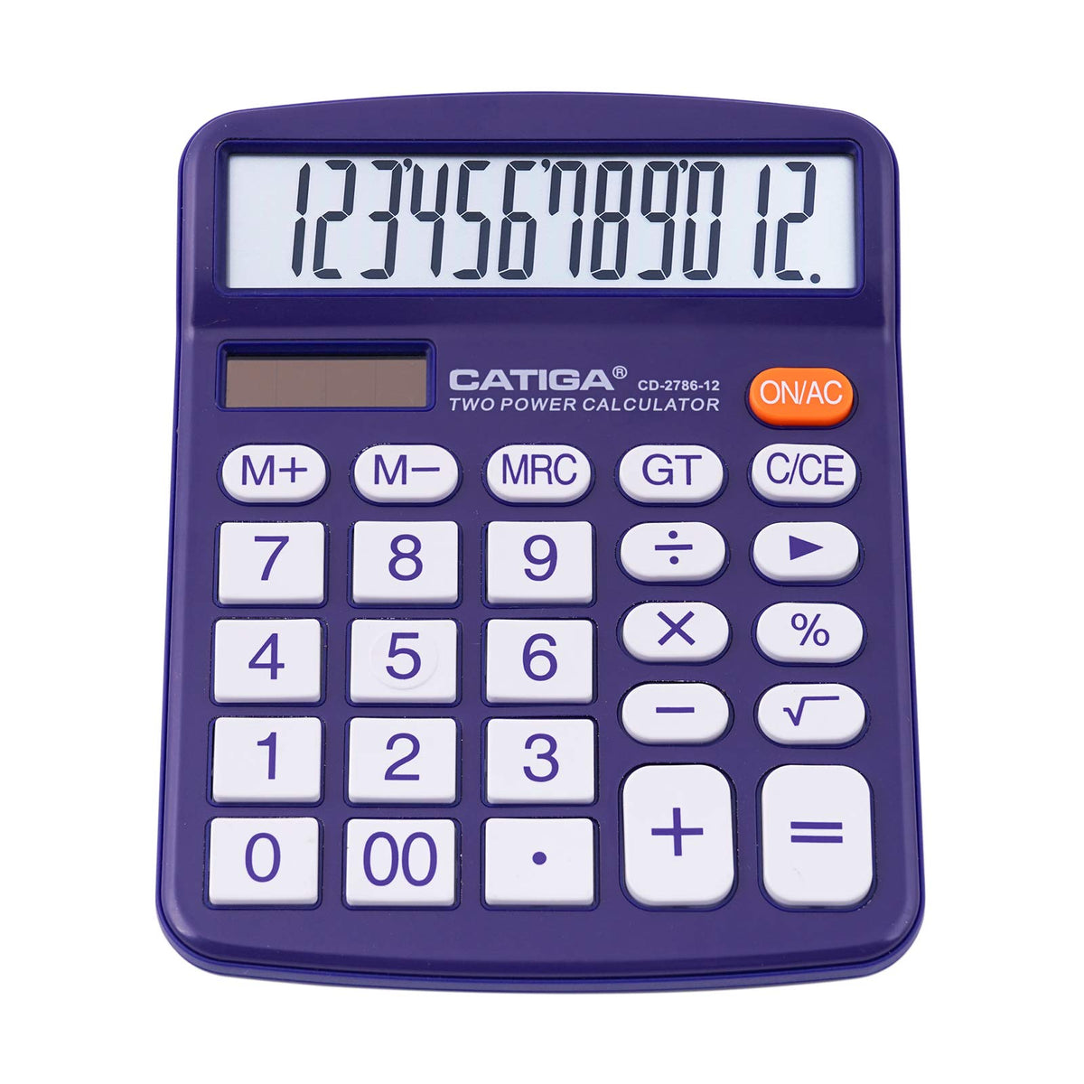 Desktop Calculator 12 Digit with Large LCD Display and Sensitive Button, Solar and Battery Dual Power, Standard Function for Office, Home, School, CD-2786 (Purple)