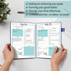 Daily Planner To Do List Notebook Regolden-Book Daily Schedule To Do List Daily Planner Organizers Undated Daily Planner Notebook Daily Life Planner Daily Journal (7x10 inches) (Blue)