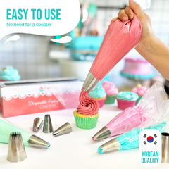 CukkiCakes Professional Piping Nozzle (n2) for Drawing and Writing on Biscuits, Cakes and Cupcakes - Piping Tip/Icing Nozzle Compatible with Pastry Bag - Made in Korea