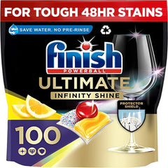 Finish Ultimate Infinity Shine Dishwasher Tablets, Lemon, 100 Dishwasher Tablets