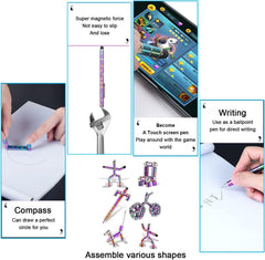 Fidget Toy Pen, Decompression Magnetic Pens, Writing Magnet Ballpoint Pens Fidget Toys, DIY Metal Anxiety Relief Magnetic Building Blocks, Fun Magnetic Toys, Fun Gifts for Family Friends Kids