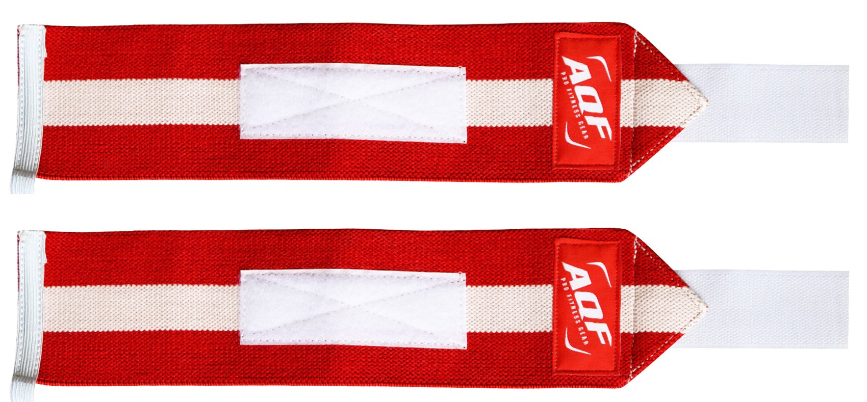 AQF Power Weight Lifting Wrist Wraps Supports Gym Training Fist Straps - Sold as Pair & One Size Fits All (Red)