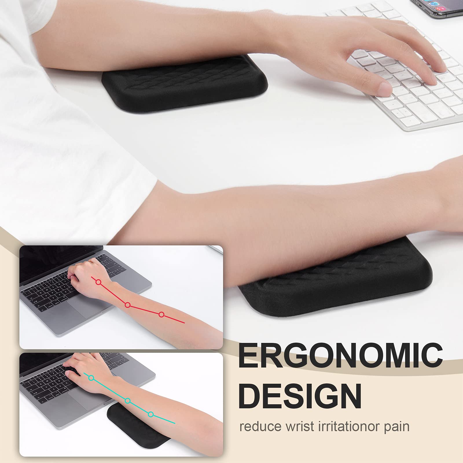 VAYDEER Ergonomic Wrist Rest Pad Armrest Elbow Rest Pad,Prevent Your Hands Became Mouse Hand and Relief Elbow Pain,Computer Armrest Arm Wrist Rest Support Mouse Pad for Desk(6.3 * 4.3 * 0.76inches)