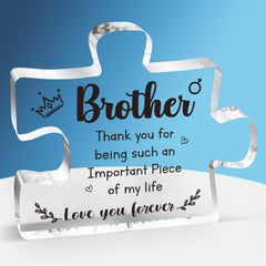 gftygftry Brother Gifts - Puzzle Shaped Acrylic Plaque, Big Brother Gifts   Brother in Law Birthday Gift, Brother Birthday Gifts for Him, Birthday Gifts for Brother, Brother Gifts from Sister