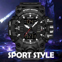 findtime Mens Digital Watches for Men Sport Tactical Watch Outdoor Military Large Face 5ATM Waterproof Watch Stopwatch Countdown Alarm LED Backlight Shockproof Watches for Men