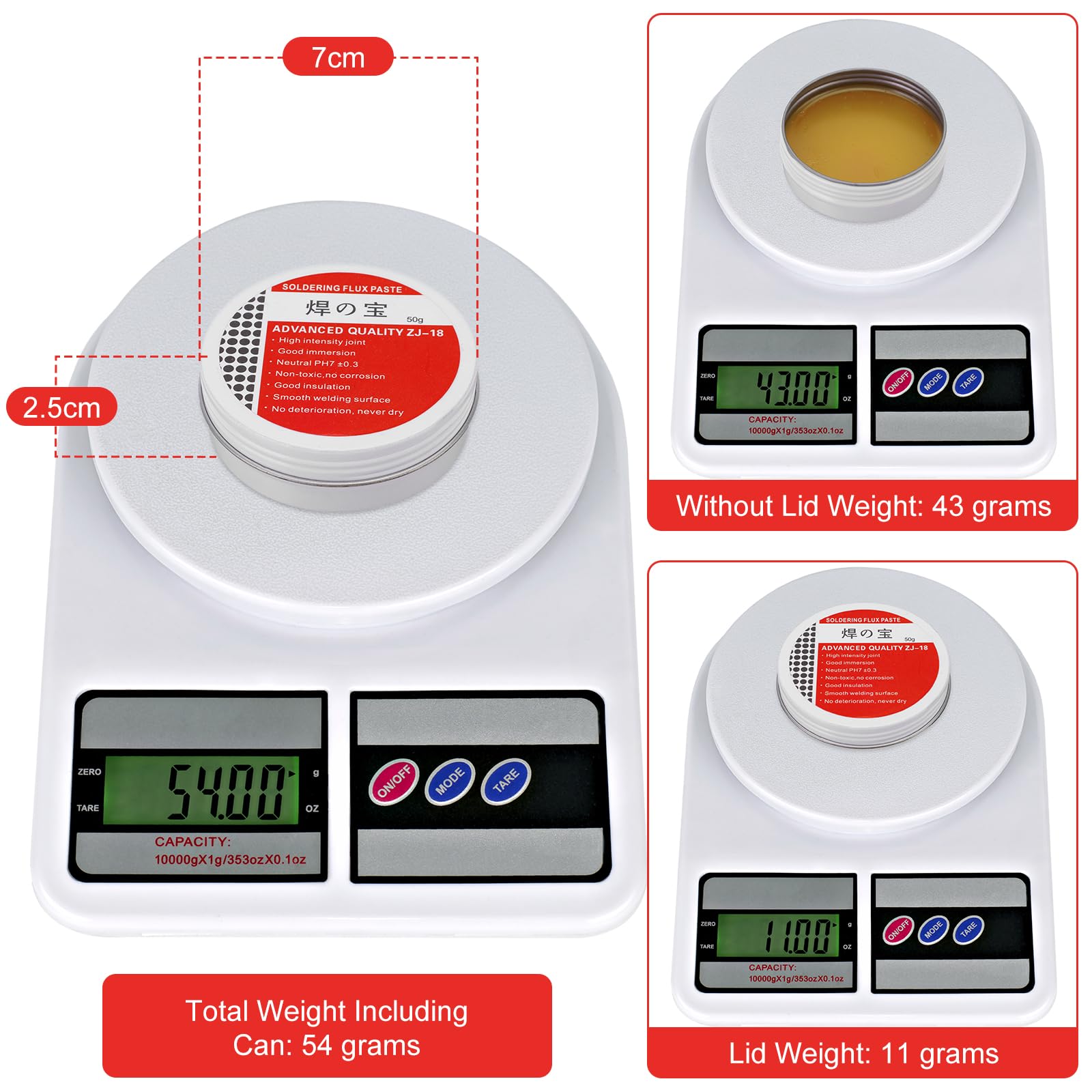 50g Solder Flux Paste, Electrical Solder Flux Tin Paste, No-Clean Solder Grease Professional Mechanic Welding Repair Tool for Phone SMD PCB BGA PGA (Lead Free)