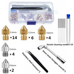 30pcs Nozzles 0.4mm 0.2mm 0.6mm,3D Printer Brass Stainless Steel Hotend Nozzles for Creality Ender 3 V2/Ender 3/Ender 3 Pro/Ender 3 Max/Ender 5 Pro/Ender 3 S1/Ender 3 Neo/CR 10 Series ...