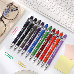 Firtink 10 pieces Quotes Pens Inspirational Ballpoint Pen with Stylus Tip Personalised Motivational Messages Pen Black Ink Metal Ballpoint Pen Novelty Pens for Adults Kids Gifts