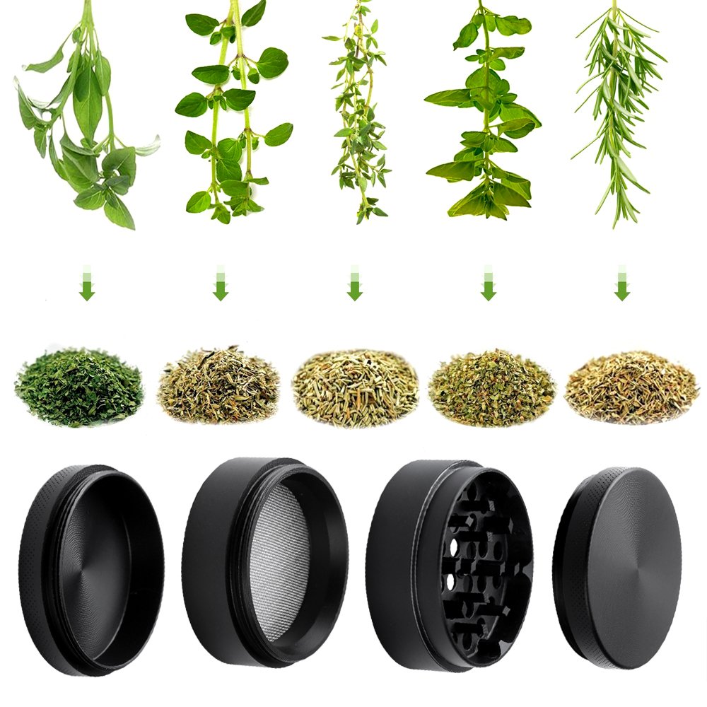 Herb Grinders, PPpanda Grinder for Dry Herb Portable Zinc Alloy Metal Grinder,Black,5x4cm/2x1.6inch