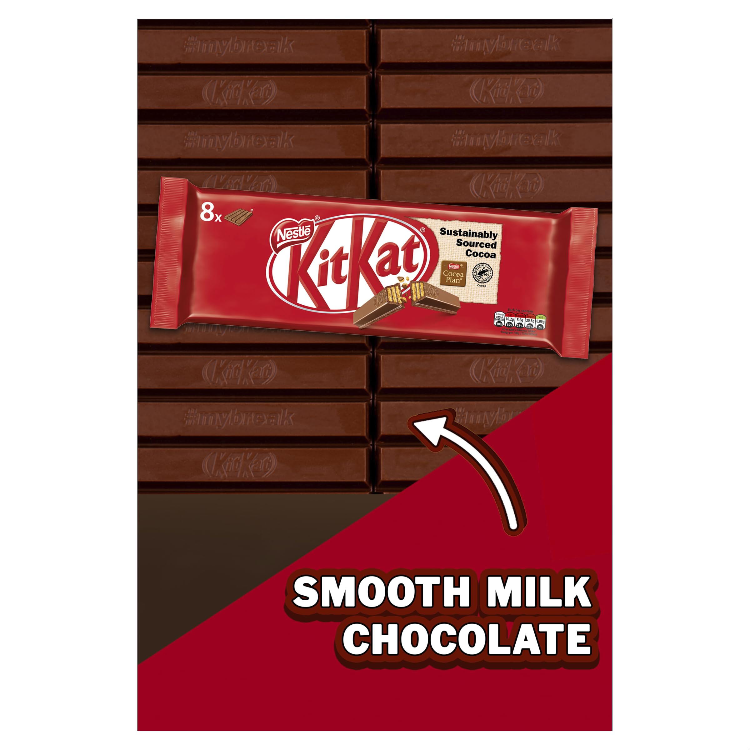 KitKat 4 Finger Milk Chocolate Bar Bumper Multipack, 8 x 41.5 g